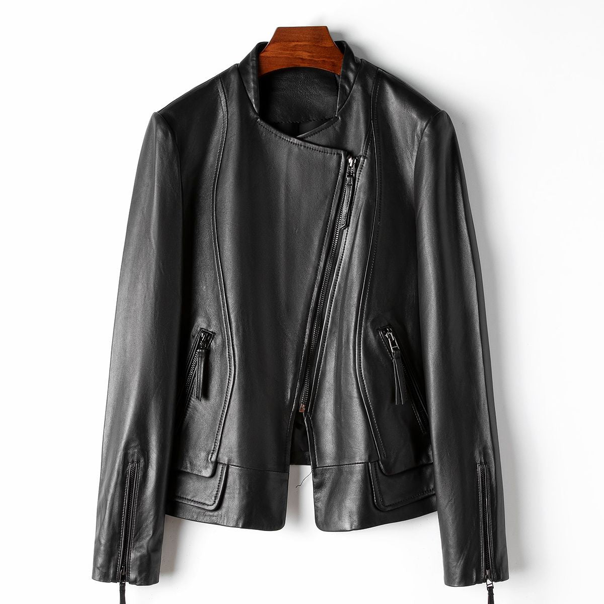 Leather Bomber Jacket For Women By Street-Wave Elegant Avelena Design All-Season Comfort