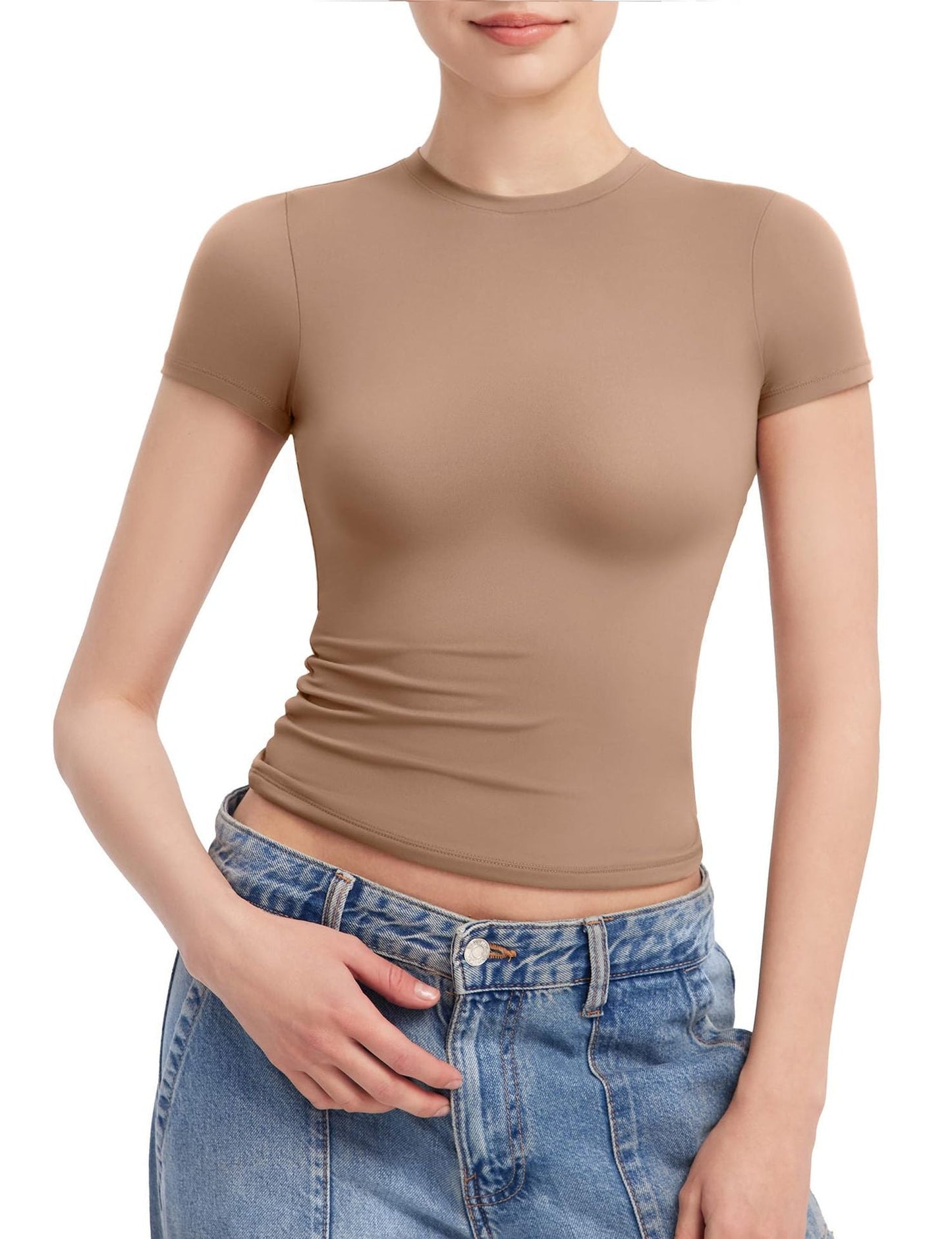 Street-wave Women's Figure Hugging T Shirt With Elastic Stretch Flattering Fit For Everyday Wear