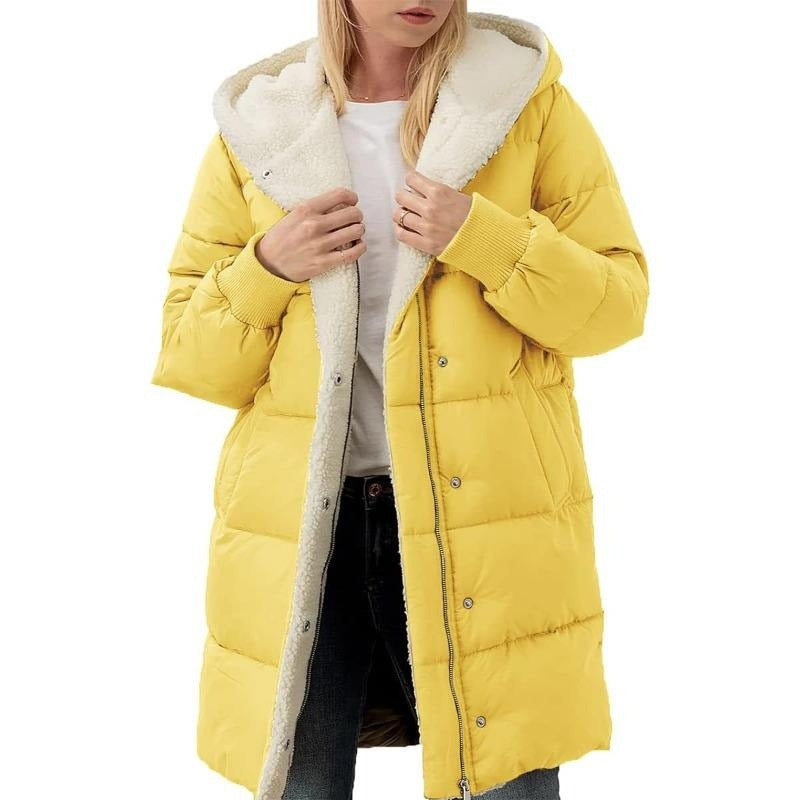 Street-Wave Nina Reversible Cotton Puffer Coat With Hood For Women Cozy Winter Luxury