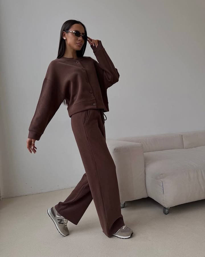 Street Wave Women's Casual Cardigan And Jogger Set Cozy Soft Breathable Loungewear For Everyday Style
