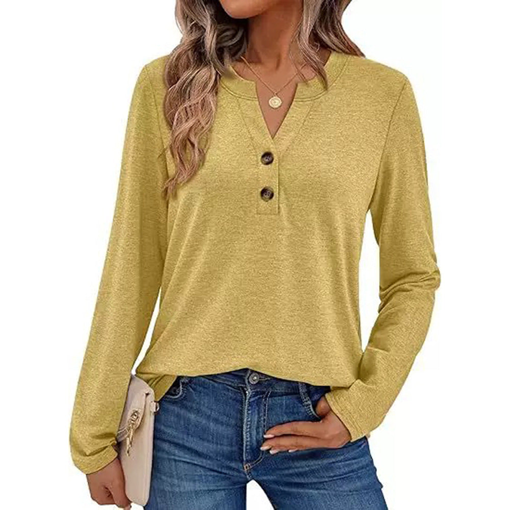 Street-wave Women's Long Sleeve Shirt With Button Details For Everyday Chic And Effortless Style