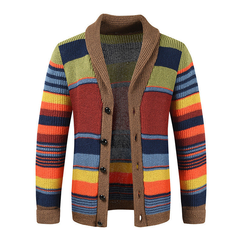 Street-wave Women's Multicolor Knit Cardigan With Cozy Warmth For Everyday Style
