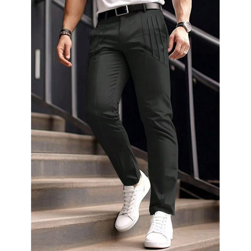 Streetwave Slim Fit Pleated Dress Pants For Men Elegant Everyday Workwear And Formal Trousers