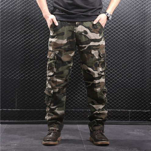 Street-wave Mens Cargo Pants With Multifunctional Pockets In Camouflage Durable For Active Men