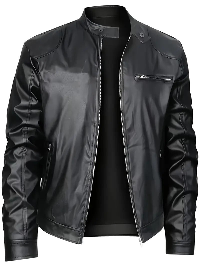 Faux Leather Jacket for Men Street-wave Modern Design with Elegant Comfort and Versatile Style