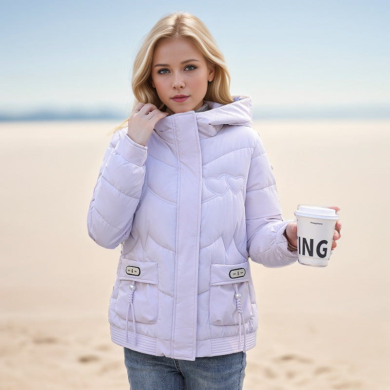 Street-Wave Womens Quilted Winter Jacket With Adjustable Hood And Functional Side Pockets