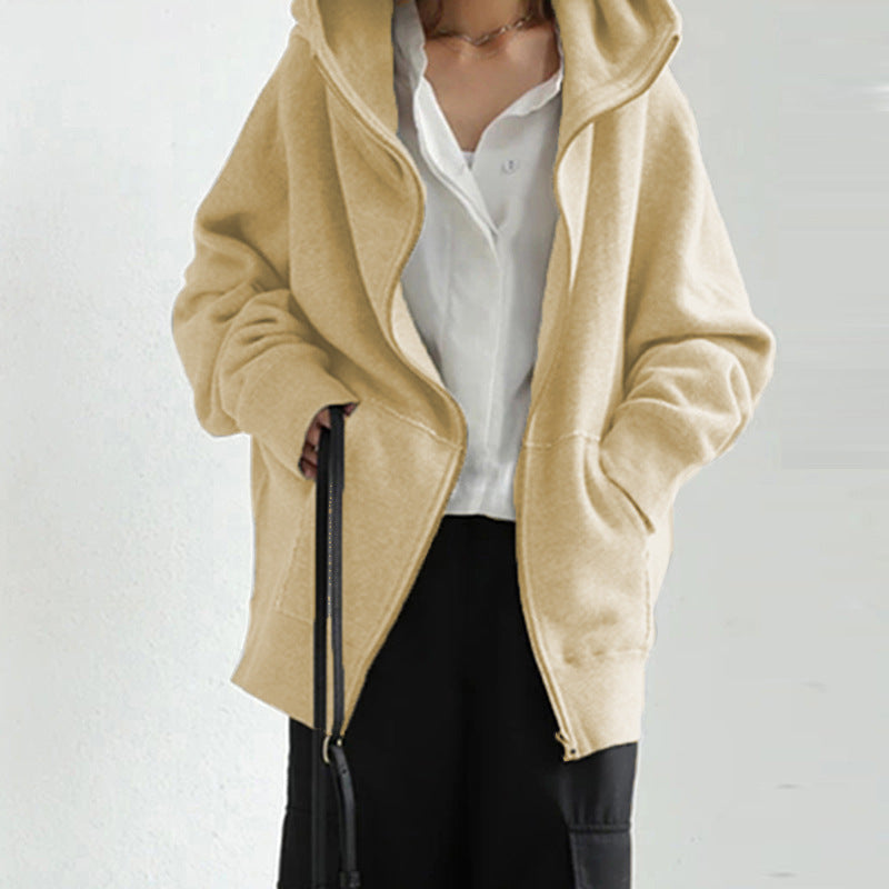 Street-Wave Zip Up Jacket For Women Relaxed Fit With Cozy Comfort Streetwear Essential