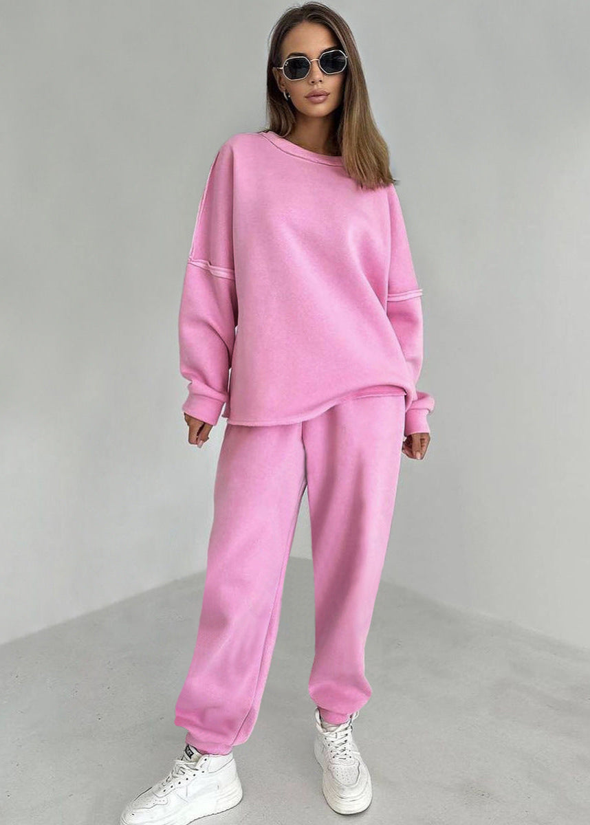 Street-wave Oversized Women's Tracksuit With Sweatshirt And Pants For Cozy Everyday Comfort