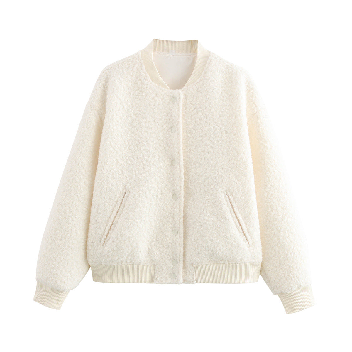 Street-wave Womens Cozy Fleece Jacket With Casual Style And Practical Pockets For Everyday Wear