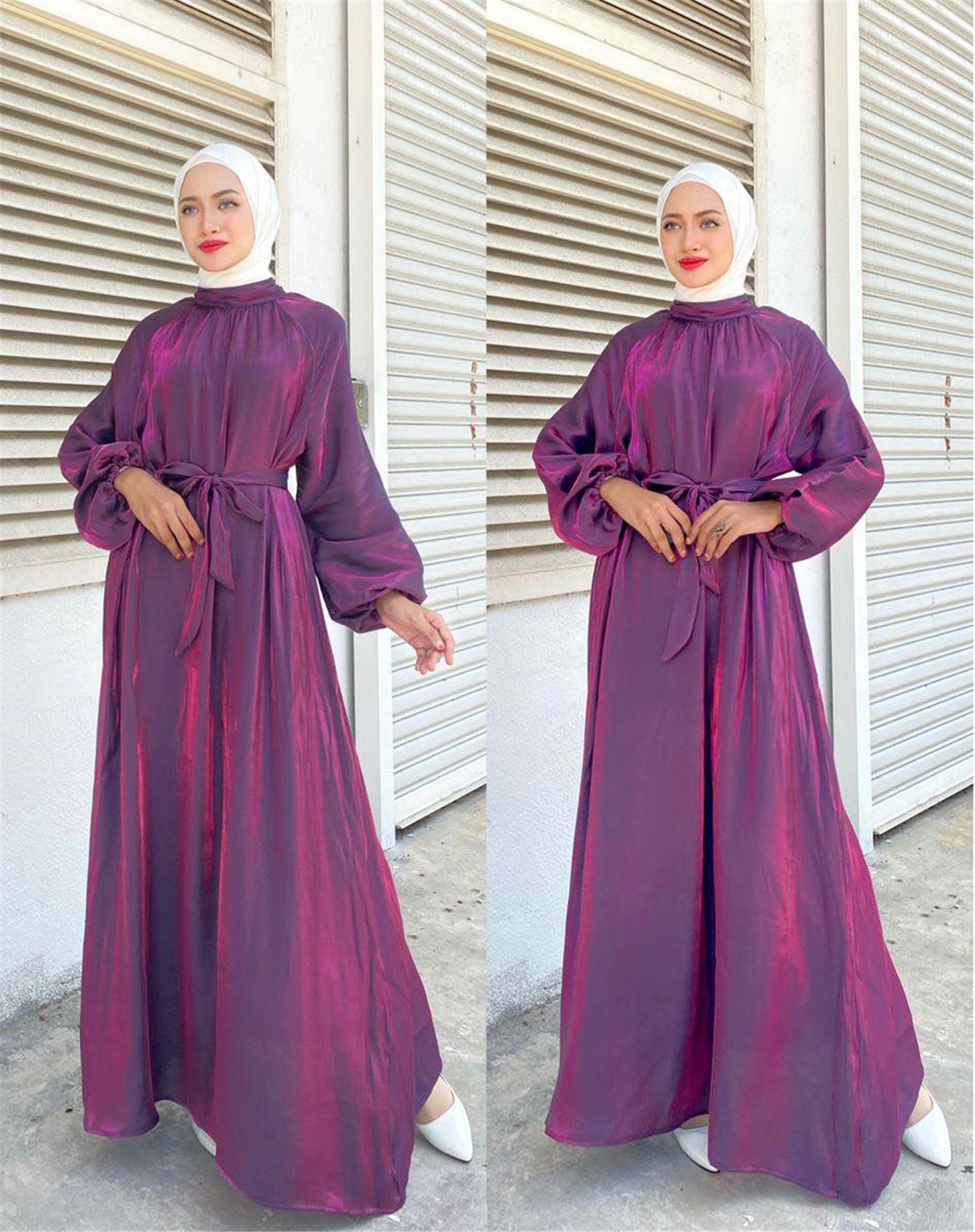 Street Wave Women Elegant Long Sleeve Dress With Waist Belt Flattering Flowing Silhouette