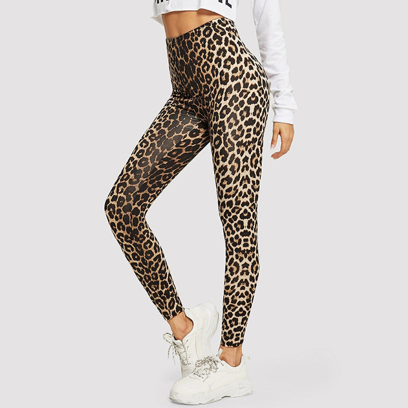 Street-wave Leopard Print Leggings for Women Elegant Comfort Fit for Daily Wear and Workouts
