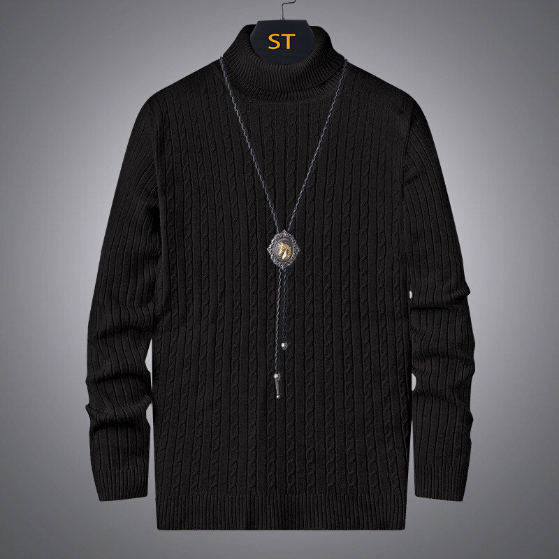 Men's Cable Knit Turtleneck Sweater Streetwave Cozy Warm Classic Fit For Men Urban Style
