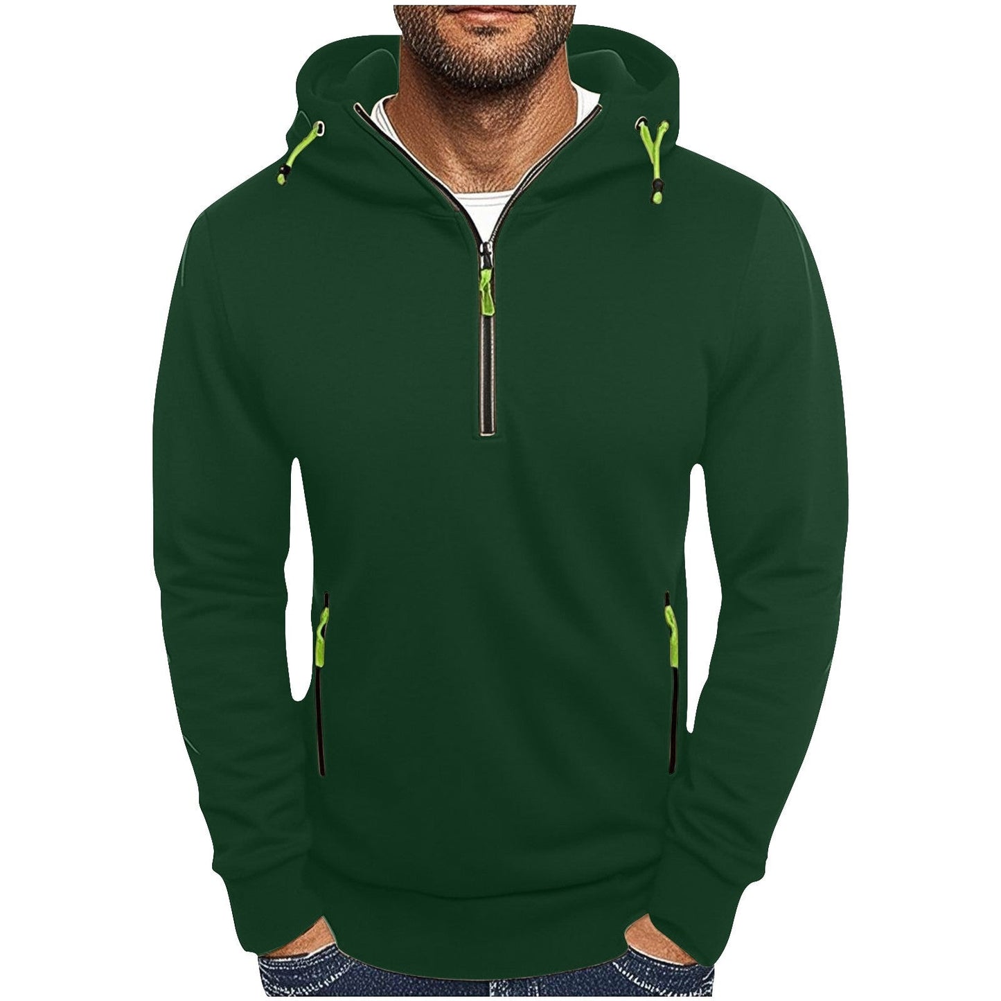 Streetwave Mens Half Zip Hoodie With Two Pockets Breathable Comfort For Everyday Wear