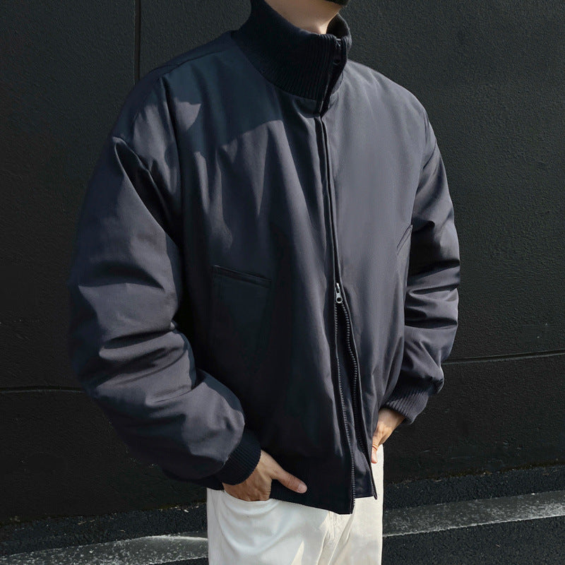 Street-Wave Men's Bomber Jacket With High Collar And Practical Pockets For Everyday Style