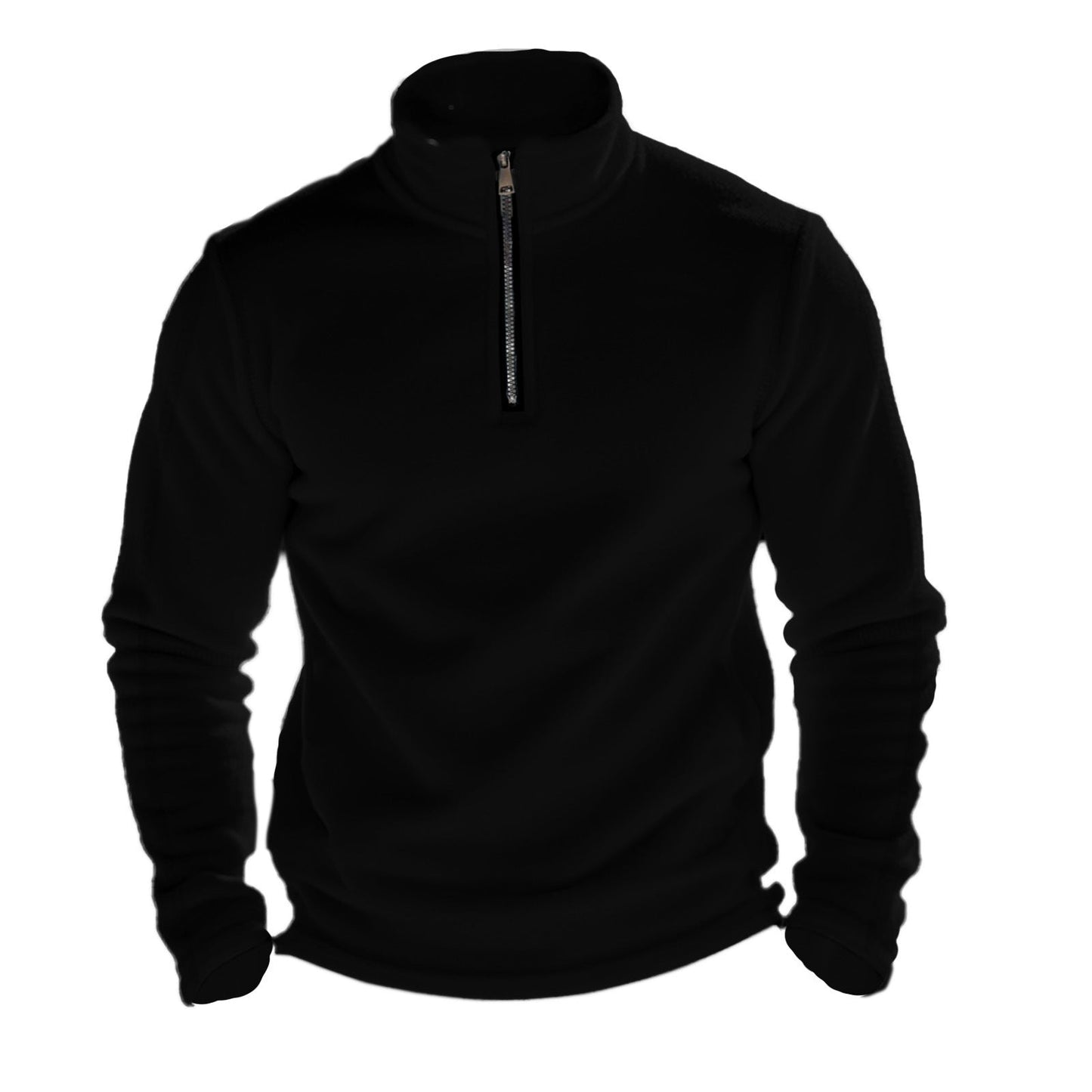 Street-wave Mens Fleece Pullover With Stand Collar Warm Comfortable Breathable Half Zip