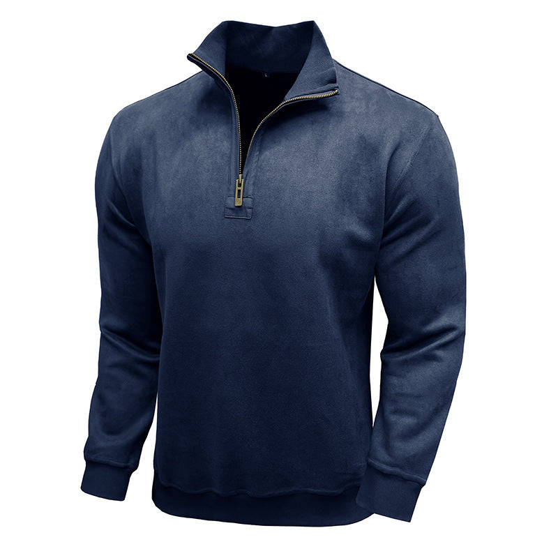 Street-Wave Mens Sporty Half Zip Pullover Premium Fabric Athletic Sweater For Active Casual Wear