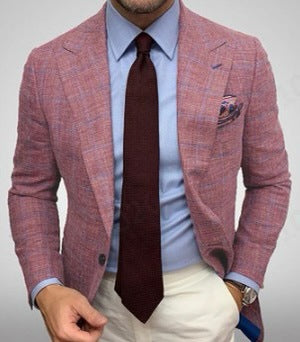 Street Wave Men's Slim Fit Checkered Blazer Elegant Modern Office Essential for Professionals