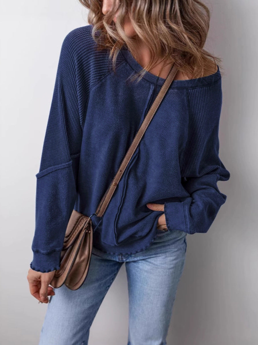 Streetwave Womens Structured Long Sleeve Top For Effortless Everyday Casual Style And Comfort
