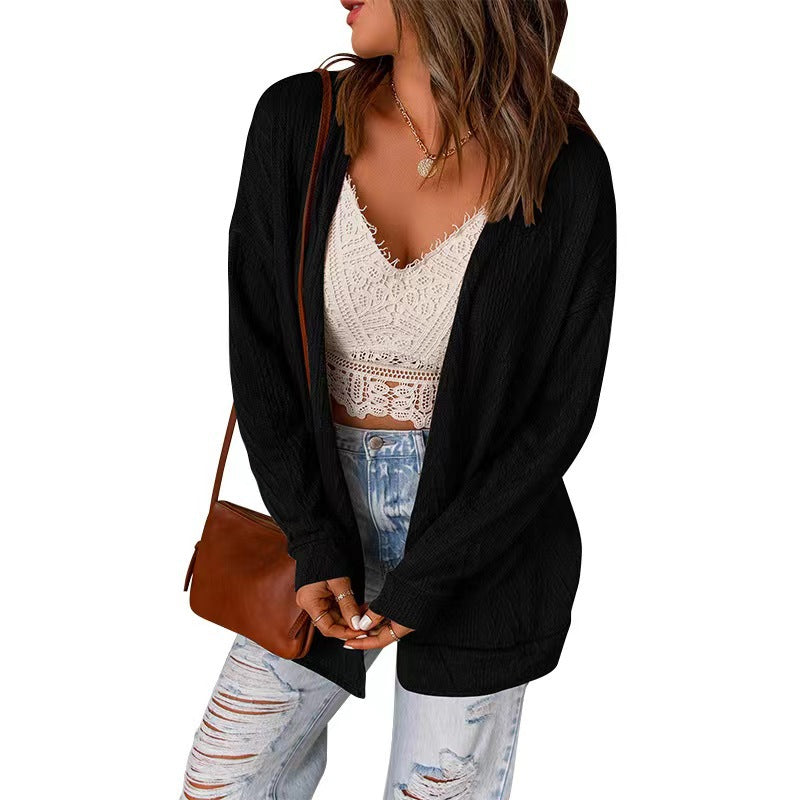 Street Wave Women's Long Cardigan Casual Breathable Cotton Blend For Everyday Wear