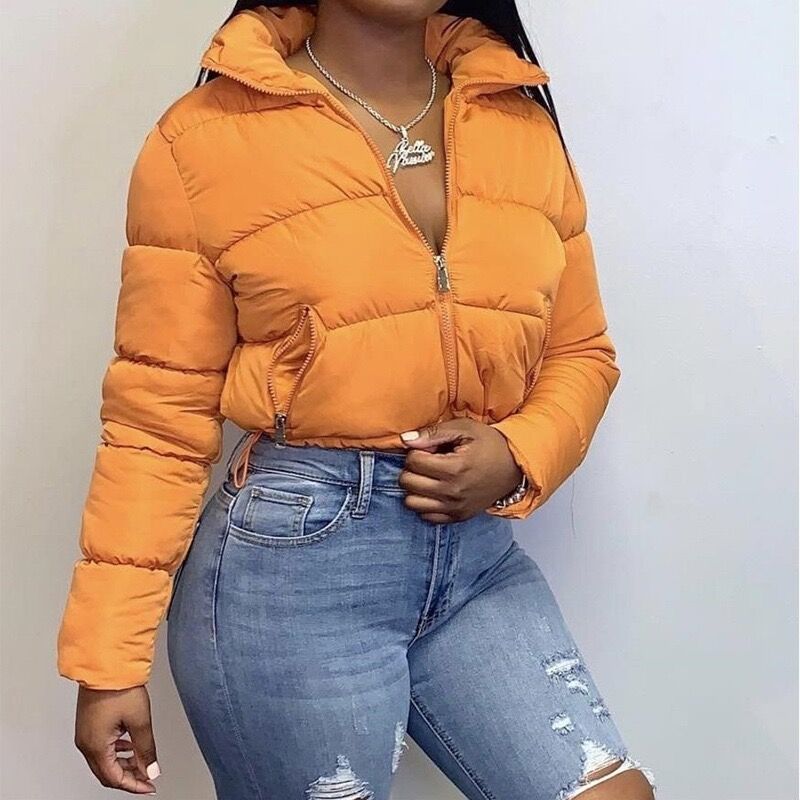 Street-wave Womens Bomber Jacket Cropped Fit Quilted Design Chic Trendy Outerwear