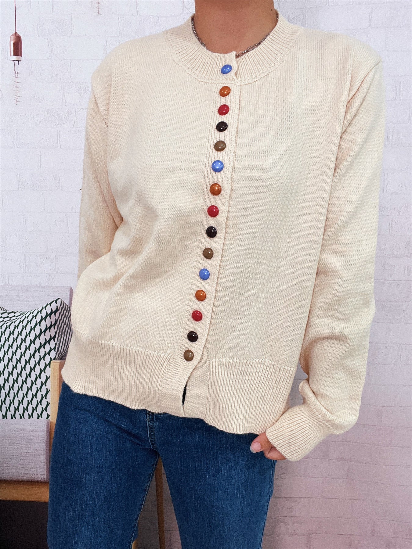 Cardigan For Women Streetwave With Colorful Buttons Soft Knit Cozy Chic Everyday Style