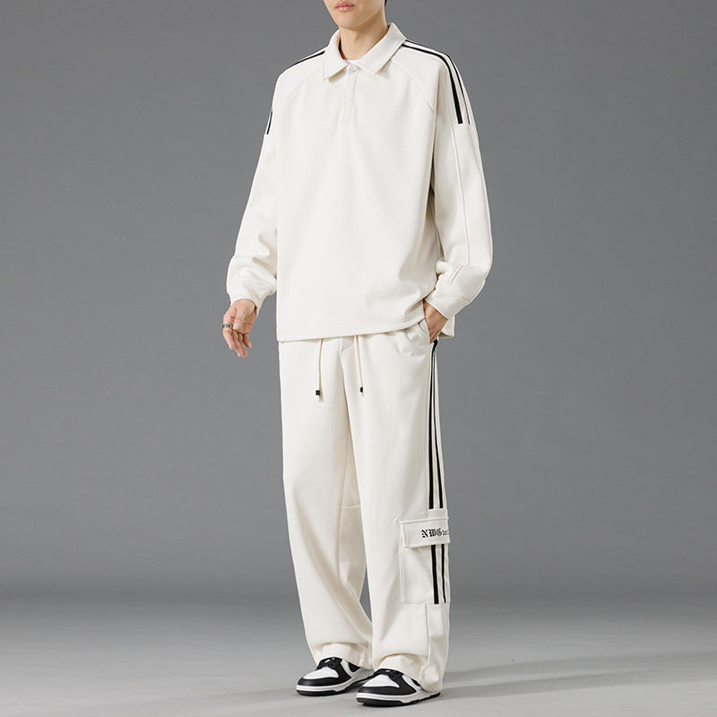 Street-Wave Men's Athletic Leisure Set With High Collar And Practical Pockets For Premium Comfort