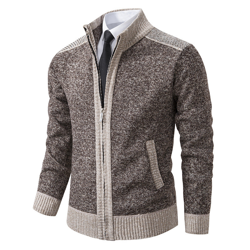 Mens Quilted Cardigan With High Collar And Practical Pockets Streetwave For Modern Men