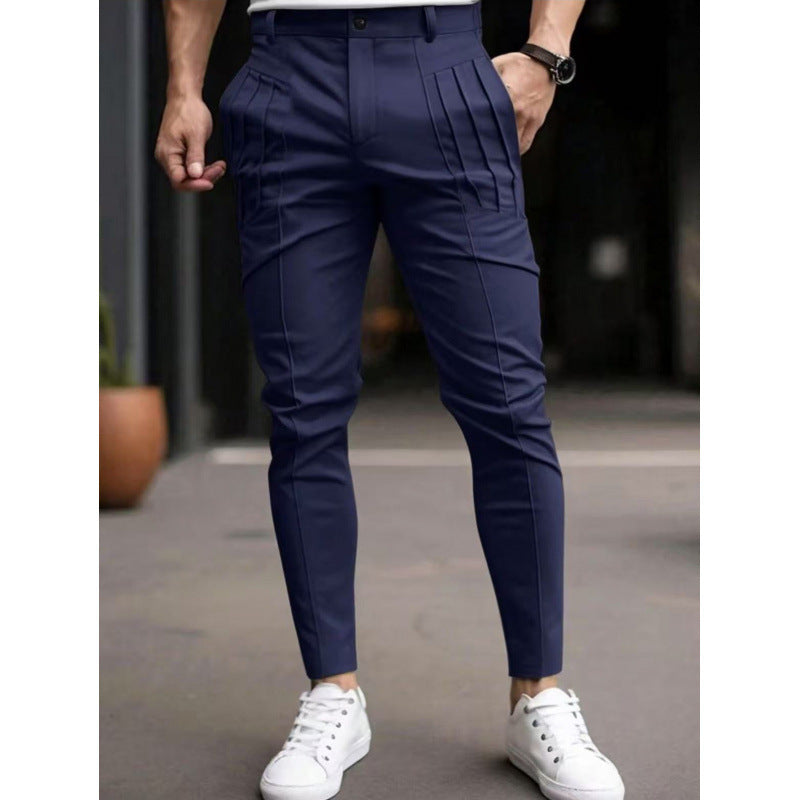 Streetwave Slim Fit Pleated Dress Pants For Men Elegant Everyday Workwear And Formal Trousers