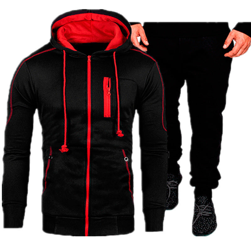 Mens Hoodie And Joggers Set Street-Wave Breathable Cotton Blend For Active Lifestyle
