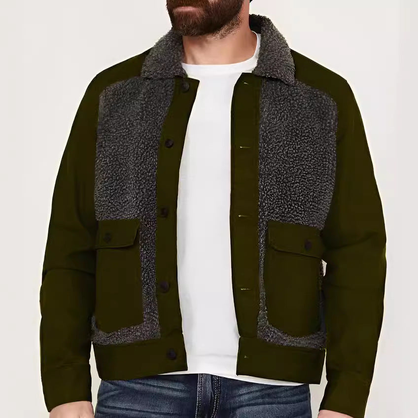 Street-wave Oversized Men's Jacket With Soft Fleece Lining And Practical Pockets