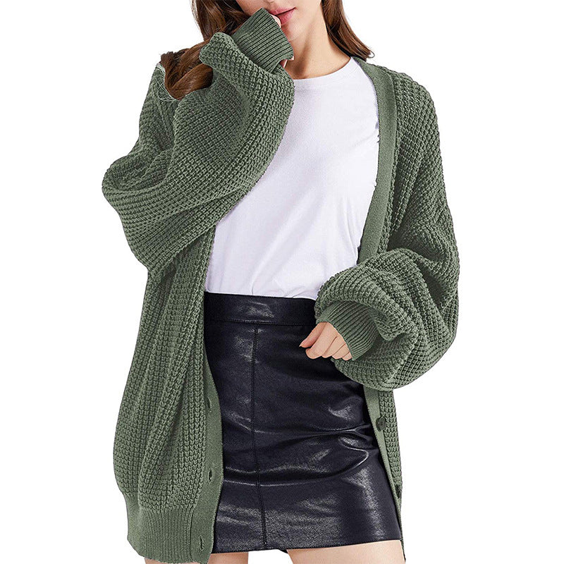Street-Wave Women's Chunky Knit Cardigan Open Front With Relaxed Fit Cozy Everyday Essential