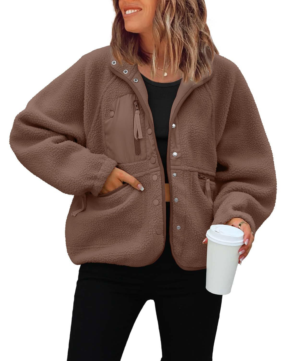 Street-Wave Cozy Fleece Jacket For Women With Practical Pockets And Warmth Soft Lined Comfort