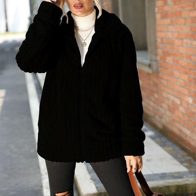 Street-wave Soft Plush Jacket For Women Warm Cozy Fleece Coat With Easy Layering