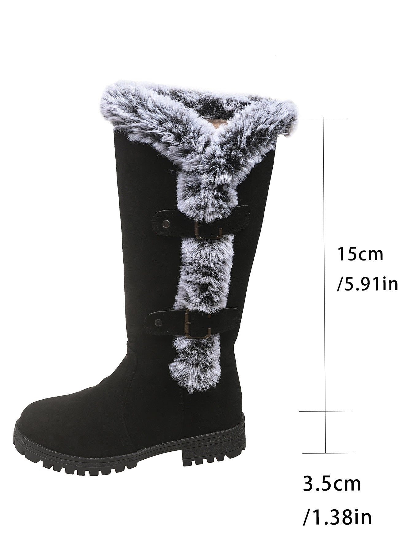 Streetwave Women Winter Boots With Plush Fur Trim And Non Slip Sole For Cozy Warmth