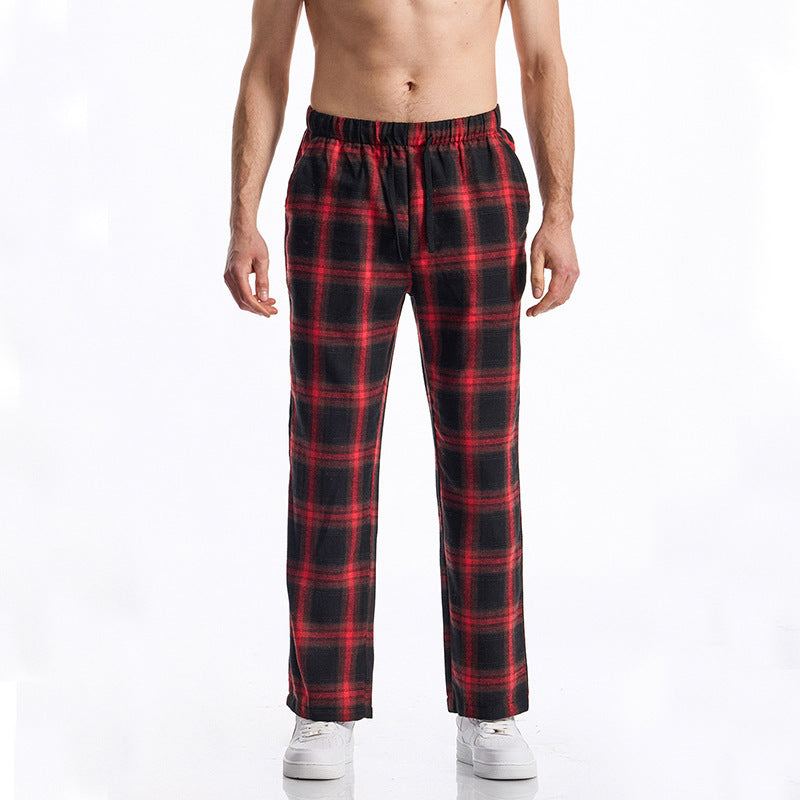 Street Wave Men's Plaid Lounge Pants Comfortable Breathable Drawstring Waist For Relaxed Everyday Wear