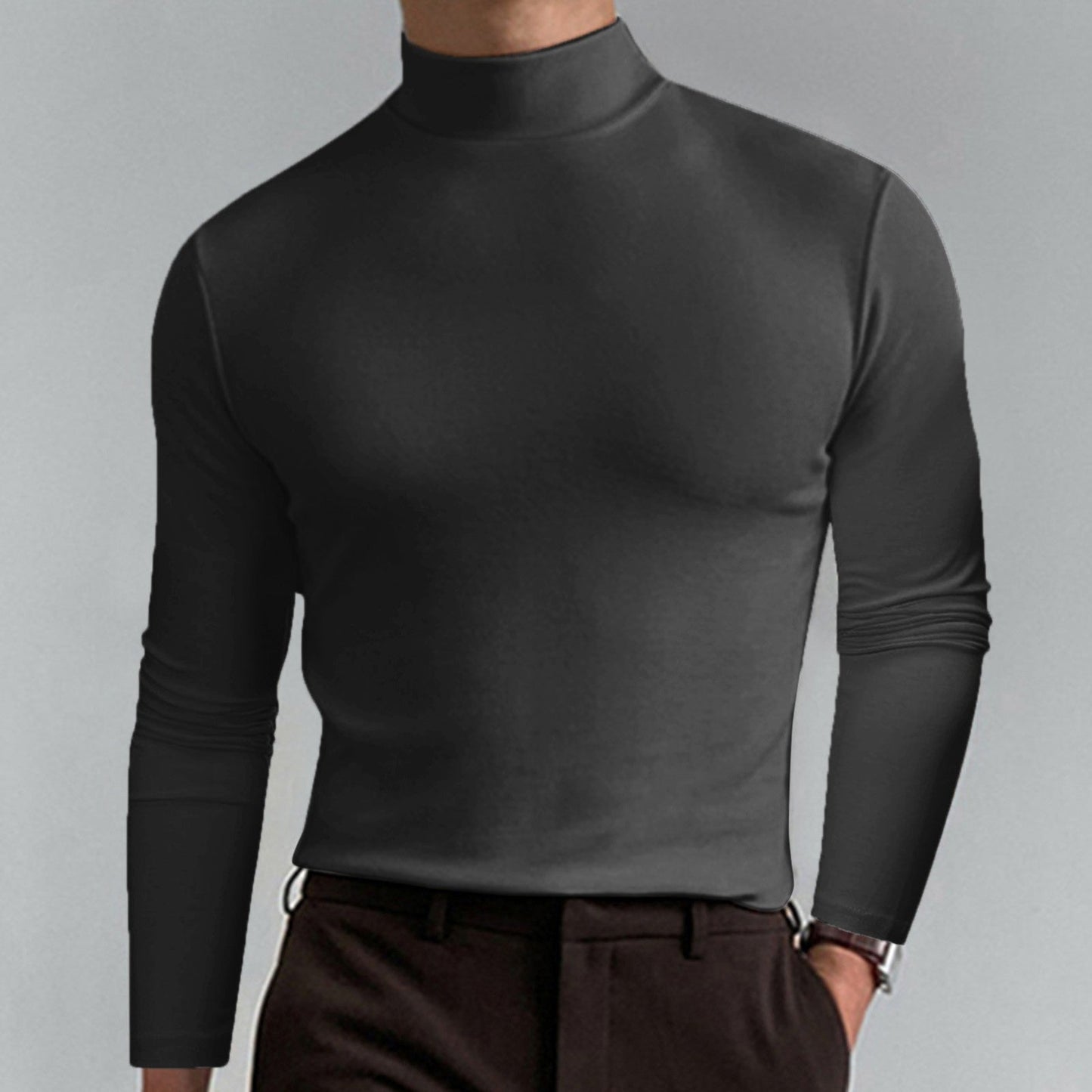 Street-wave Men's Turtleneck Sweater Soft Cotton Blend Warm Comfort For Everyday Style