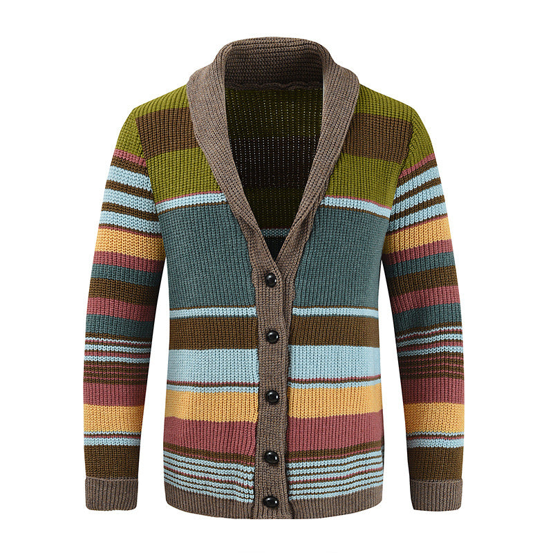 Street-wave Women's Multicolor Knit Cardigan With Cozy Warmth For Everyday Style