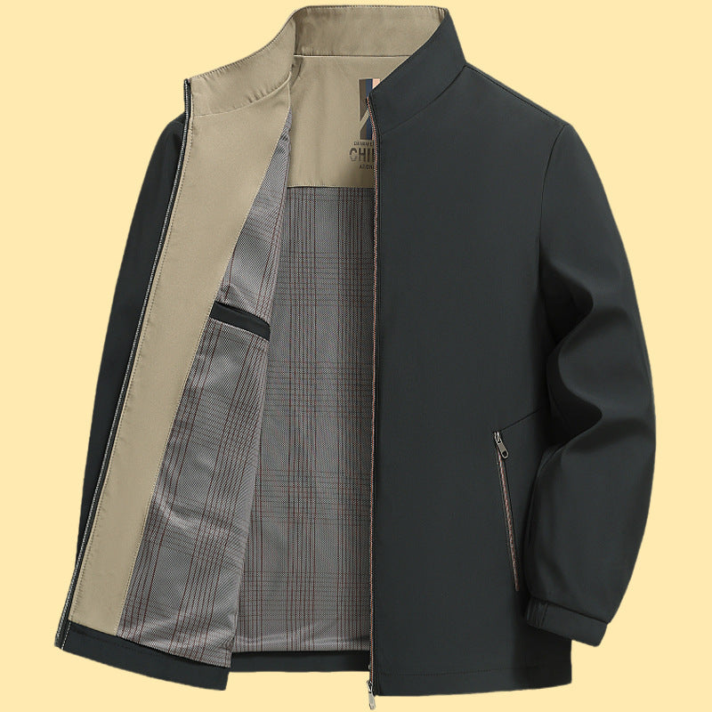 Street-Wave Mens Stylish Lightweight Casual Jacket With Stand Collar For Modern Everyday Wear
