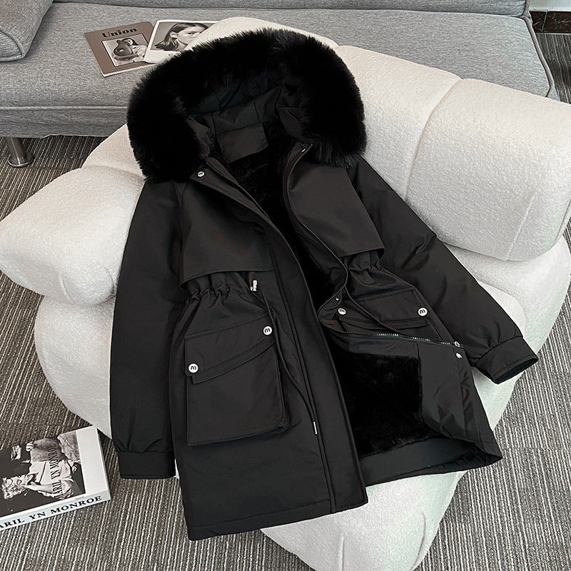 Street-Wave Womens Winter Parka With Cozy Fleece Lining Water Resistant And Practical Pockets For Urban Style