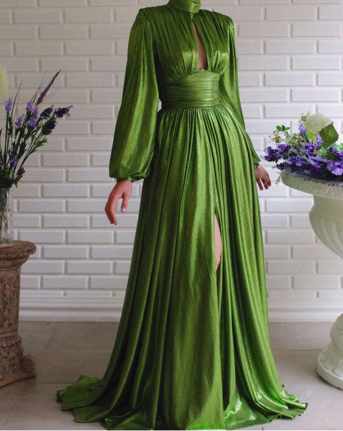 Street Wave Pleated Maxi Dress With Luxurious Draping For Women Elegant Evening Gown