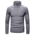 Mens Ribbed Turtleneck Knit Sweater Street-Wave Breathable Cotton Comfort For Men Everyday Style