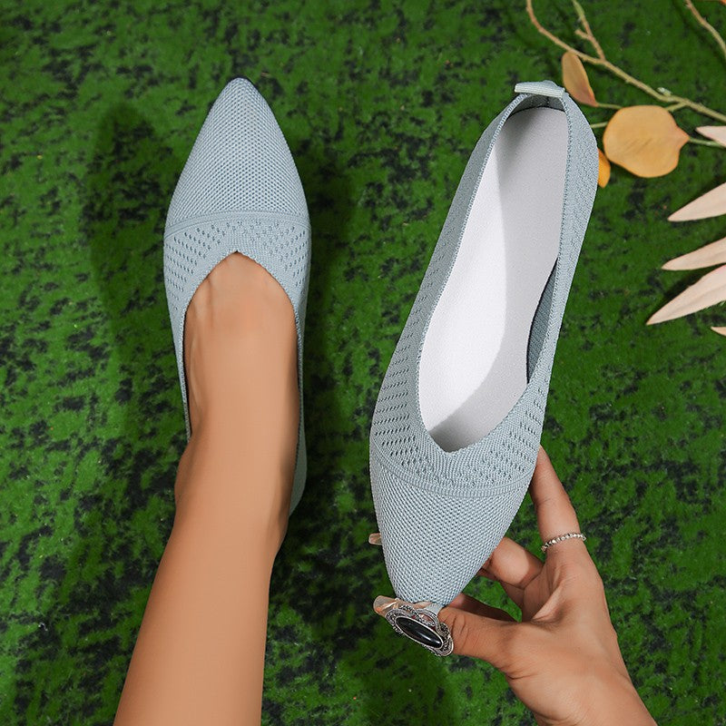 Street-Wave Breathable Women's Slippers Elegant Comfort With Airy Knit Upper For Everyday Wear