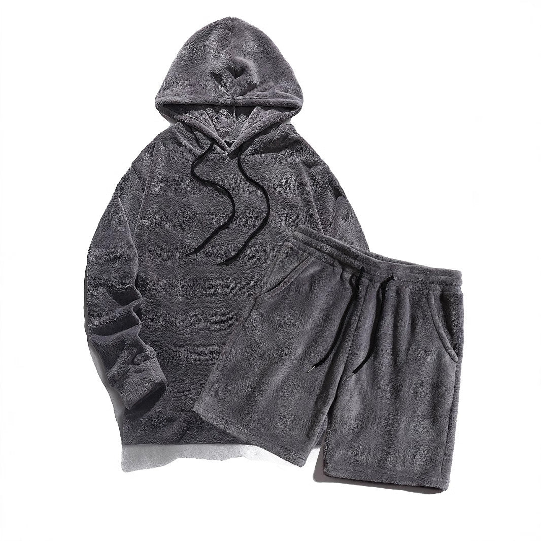 Street-Wave Women's Cozy Fleece Hoodie And Shorts Set For Soft Breathable Warm Comfort