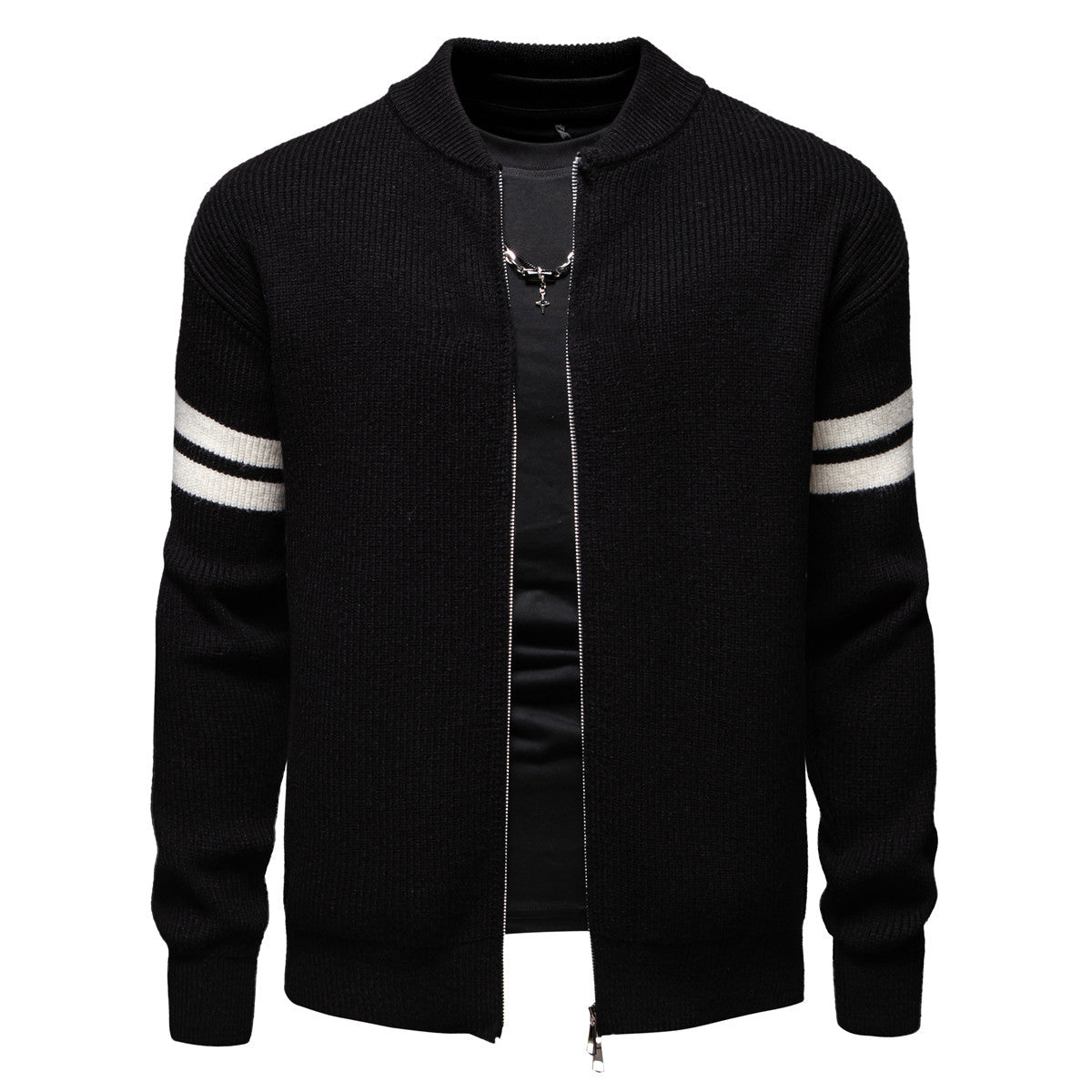 Street-wave Mens Knit Cardigan Jacket Modern Style Comfortable Fit Durable Knitwear For Everyday Wear