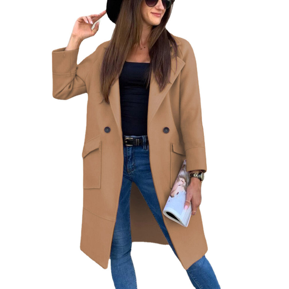 Street-Wave Women's Oversized Coat With Modern Pockets And Elegant Lapel For Everyday Wear