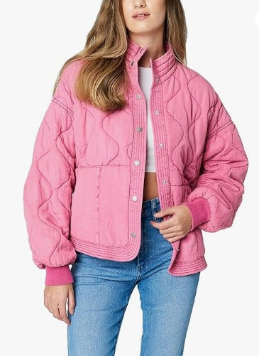Street-wave Womens Quilted Jacket With High Collar For Fashionable Urban Women Everyday Comfort