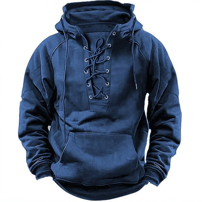 Streetwave Mens Hooded Sweatshirt With Modern Lace Up Front And Soft Fleece Lining For Active Men