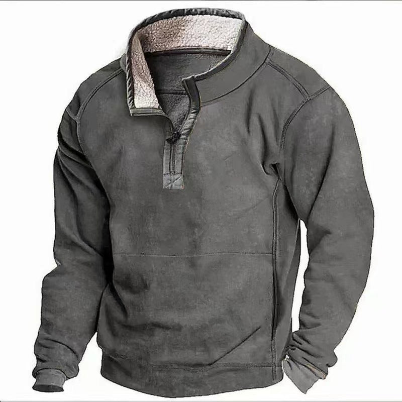 Streetwave Mens Fleece Sweater With High Collar Zip Up For Outdoor Warmth And Comfort