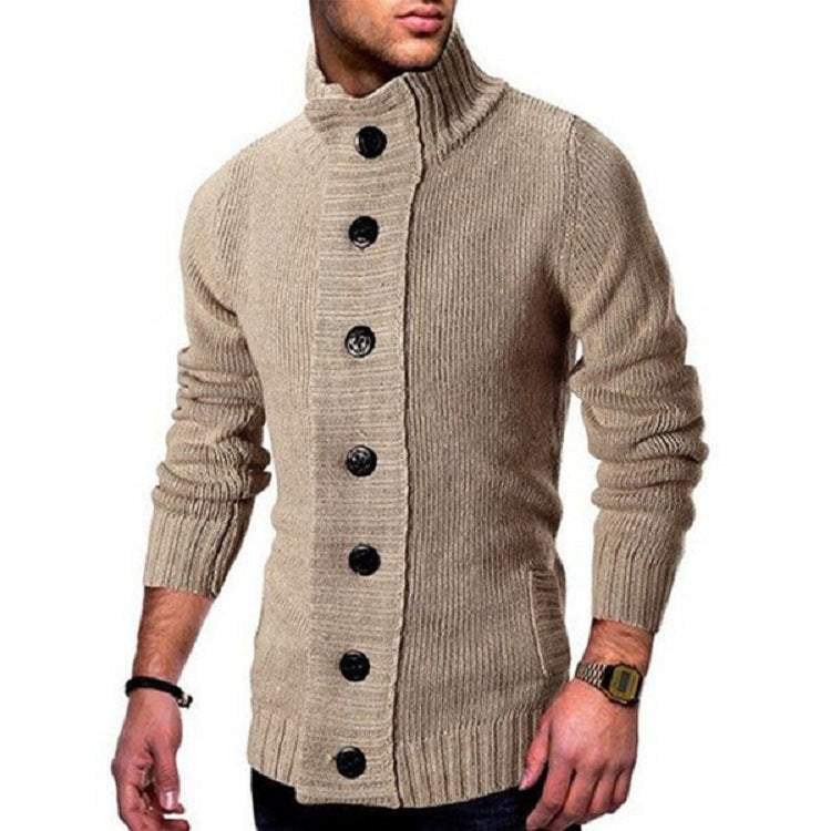 Mens Knit Cardigan With High Collar By Streetwave For Men Premium Wool Blend Warm And Stylish