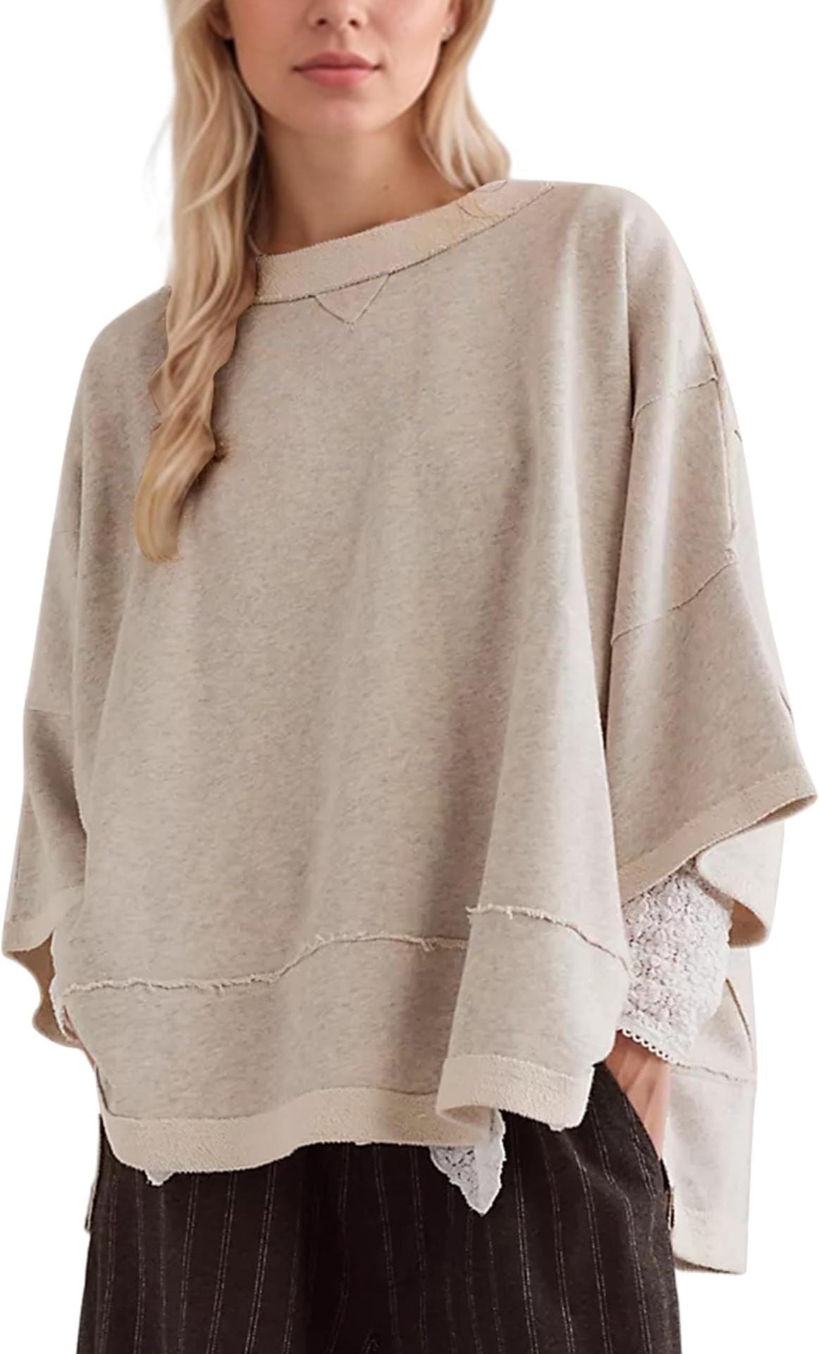 Street Wave Women Oversized Sweatshirt With Fluid Silhouette And Soft Cotton Blend